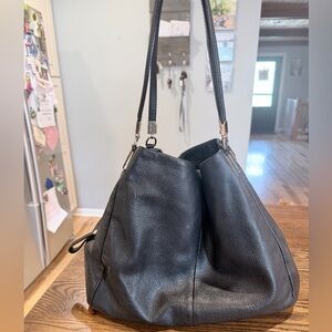 Coach Madison Pheobe Black Pebbled Leather Shoulder Bag